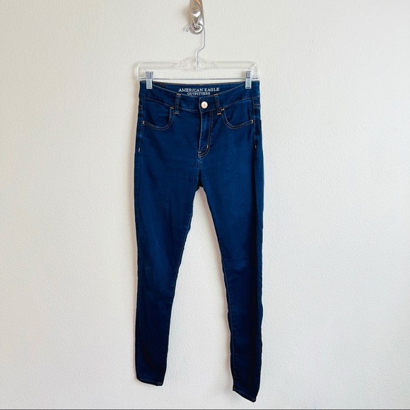 American Eagle Dark Wash Hi-Rise Jegging Skinny Jeans - Picture 1 of 7